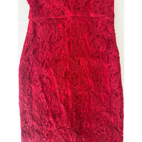 Women's Lulus Red Midi Lace formal Bodycon Dress size EXTRA SMALL - Picture 3 of 9